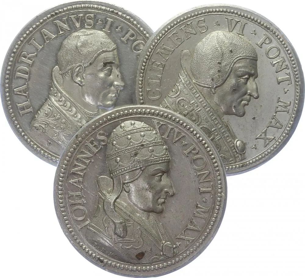 Vatikán - životopisné medaile, cca 18. století — 1