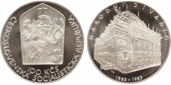 100 Kčs 1983 - Národní divadlo v Praze, PROOF
