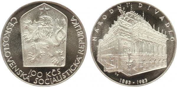 100 Kčs 1983 - Národní divadlo v Praze, PROOF