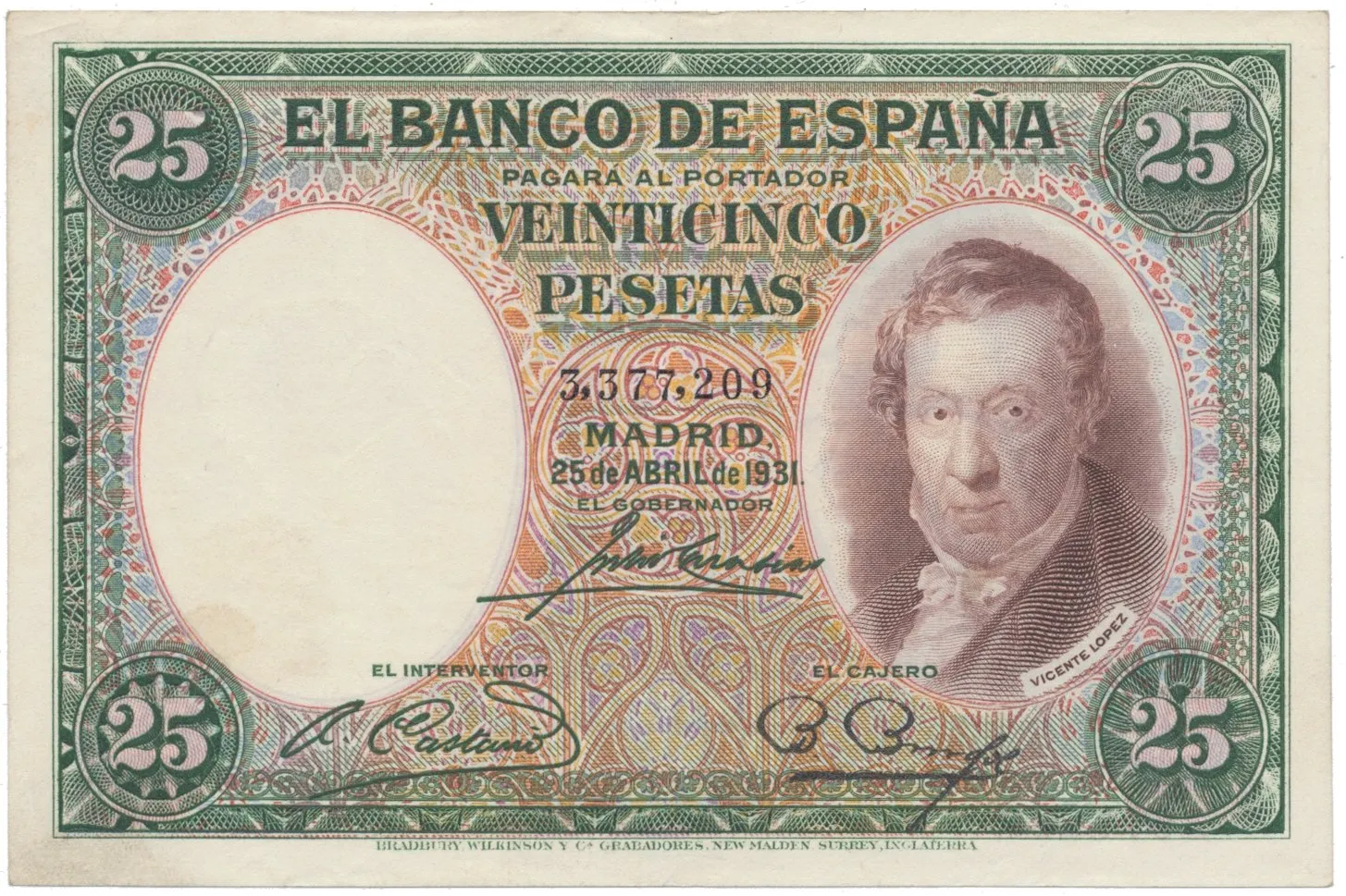 Španělsko, 25 Pesetas 1931, P.81