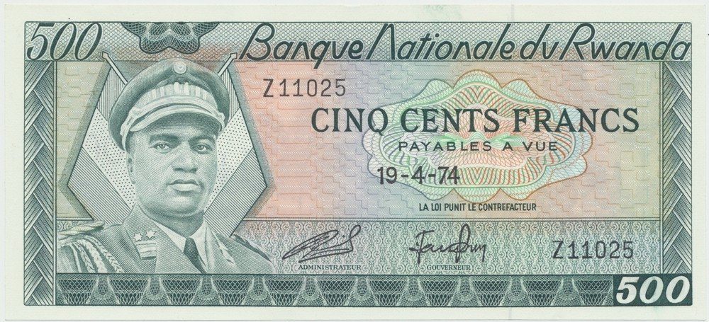 Rwanda, 500 Francs 1974, P.11