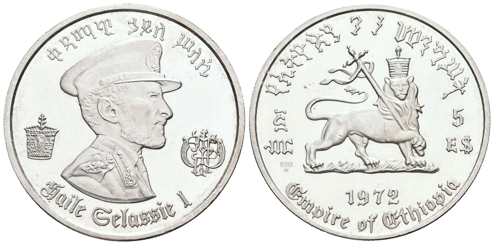 5 Dollars 1972 - K 80. narozeninám. KM.52, Ag 0,999 (25 g), — 1