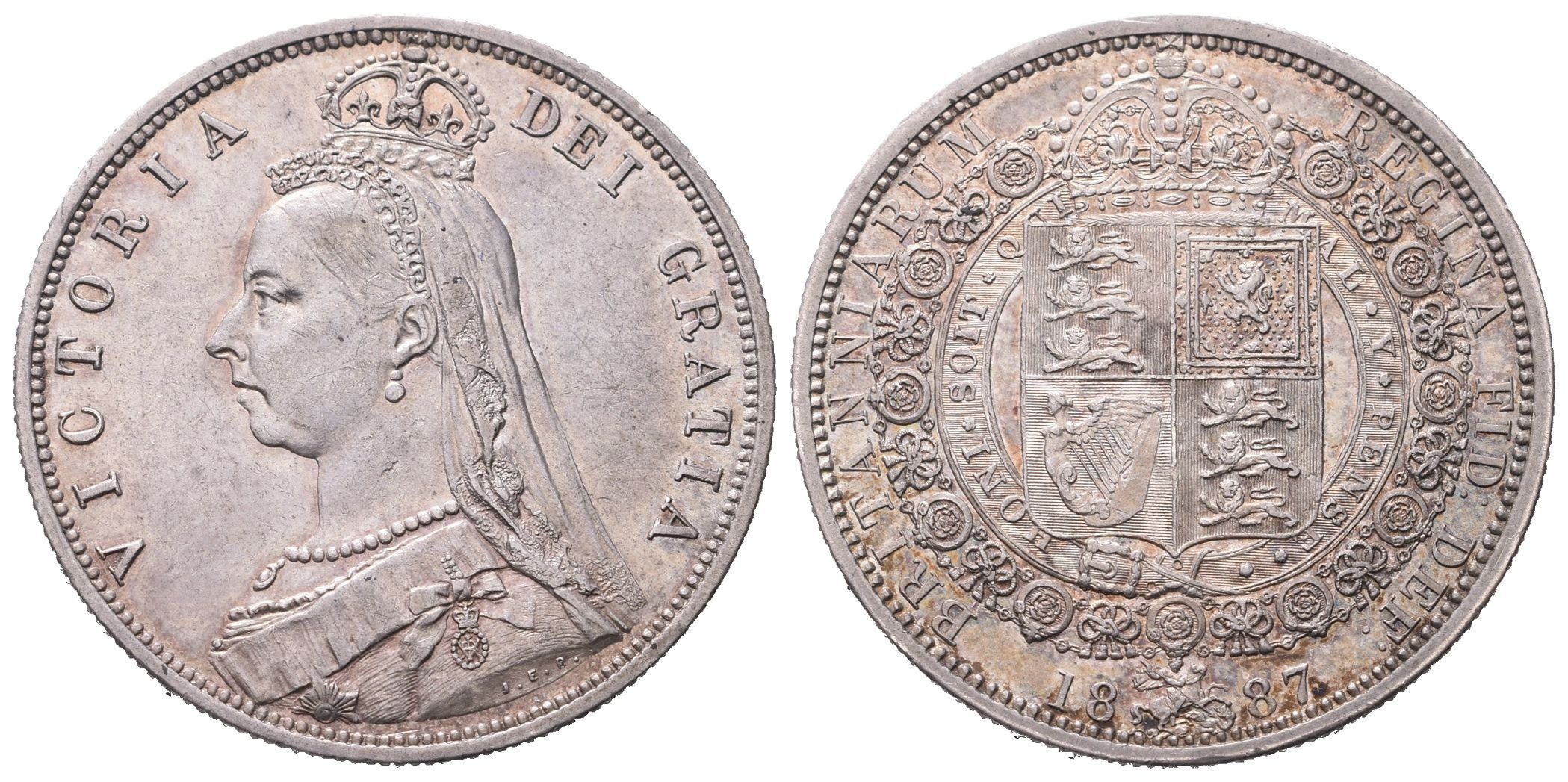 Velká Británie, 1/2 Crown 1887