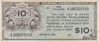 USA, vojenské vydání MPC, 10 Dollars (1946), P.M7