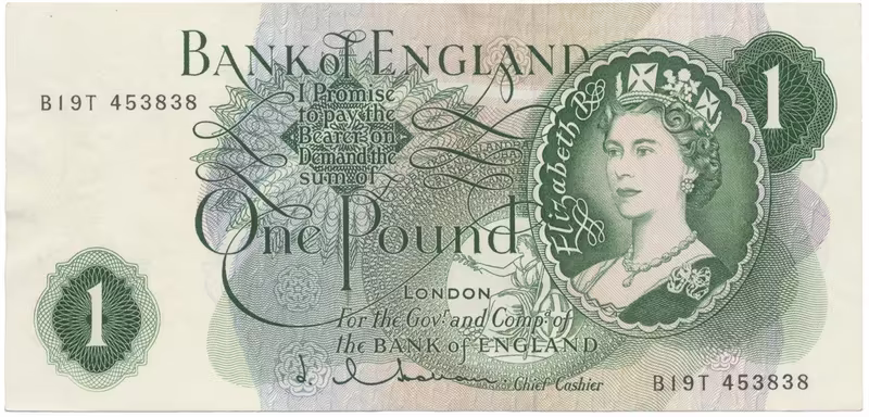 Velká Británie, 1 Pound (1962~1966), Hollom, P.374c