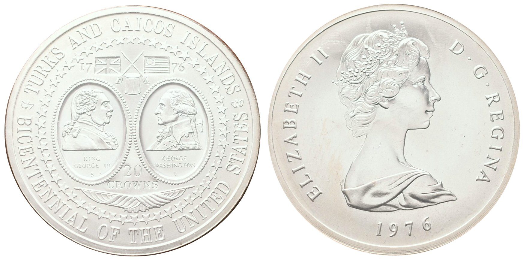 Ostrovy Turks a Caicos, 20 Crowns 1976 - USA