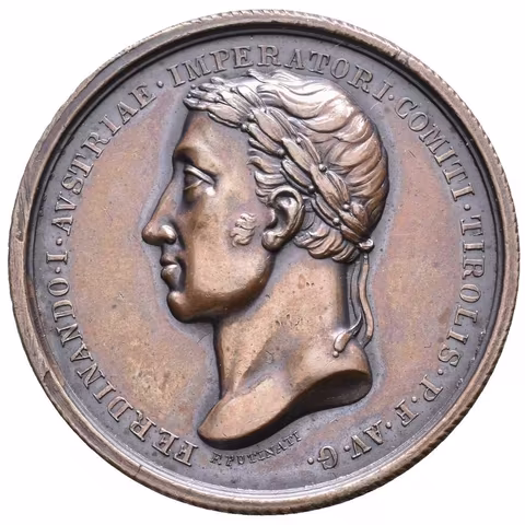 AE Medaile 1838 (I. D. Boehm) - K holdování 13. 8. 1838 v Innsbrucku. Hlava zprava, opis