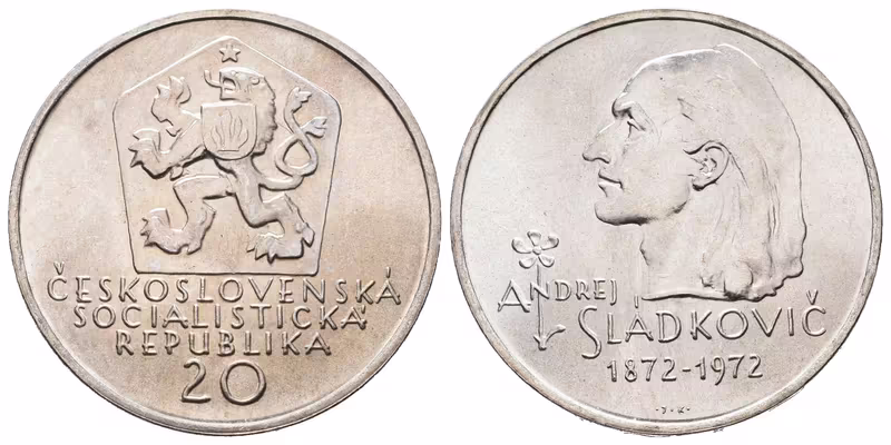 20 Kčs 1972 - Andrej Sládkovič, varianta