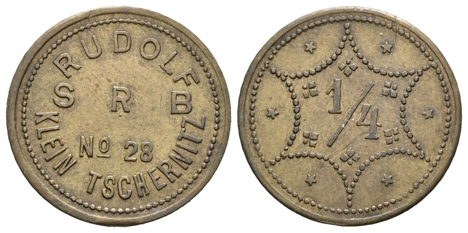 Malá Černoc / Kleintschernitz - Rudolf Srb č. 28, známka na věrtel — 1