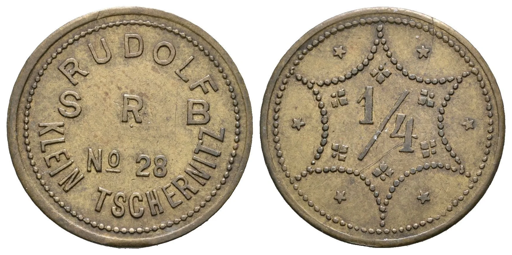Malá Černoc / Kleintschernitz - Rudolf Srb č. 28, známka na věrtel — 1