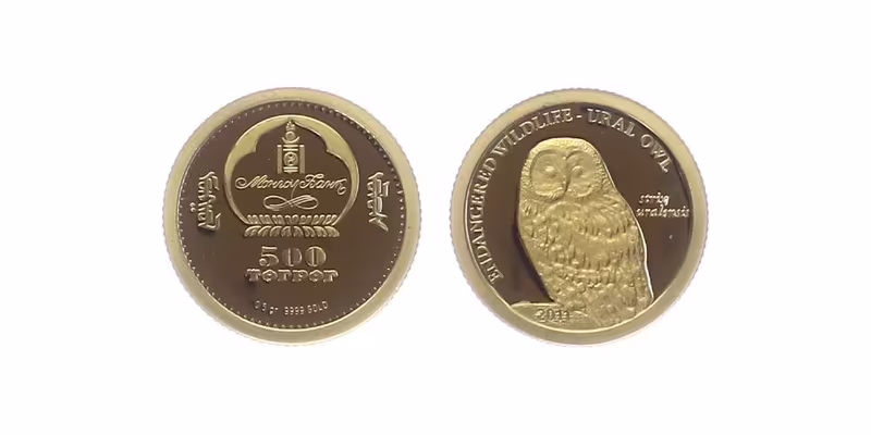 500 Tugriků 2011 - Puštík uralský, PROOF