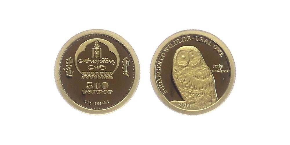 500 Tugriků 2011 - Puštík uralský, PROOF