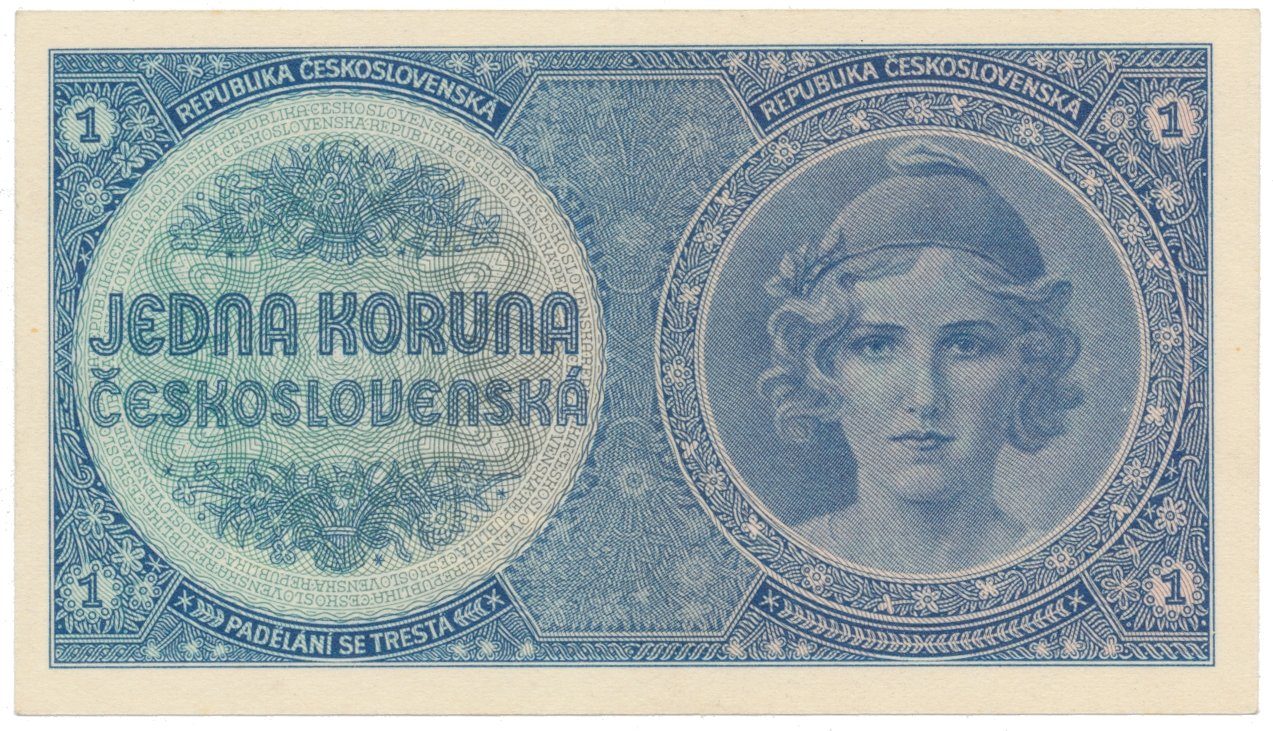 1 Koruna b.d. (1938), bez přetisku, Hej.28c