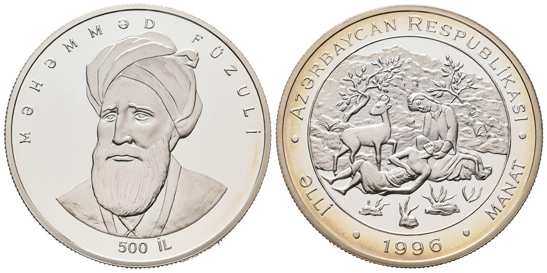 Azerbajdžán, 500 Manat 1996 - Muhammad Bin Suleyman, PROOF