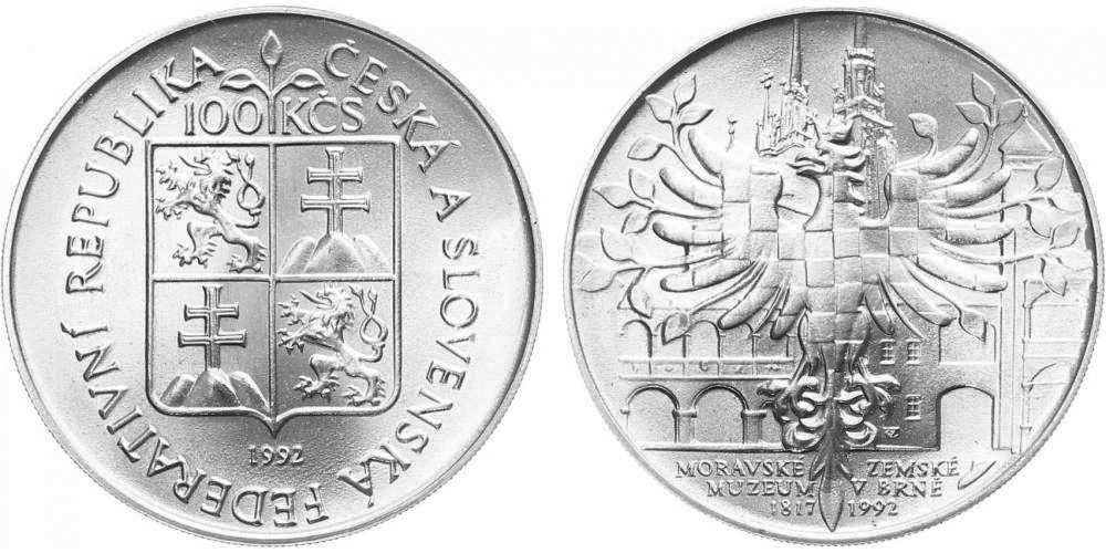 100 Kčs 1992 - Moravské zemské muzeum v Brně