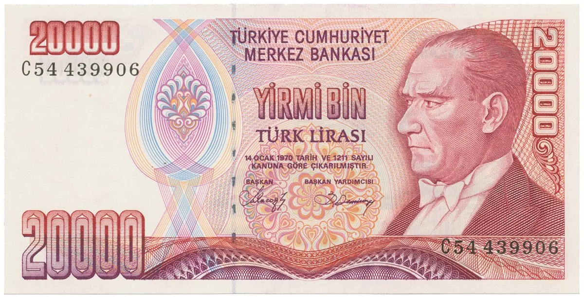 Turecko, 20.000 Lira (1988), P.201