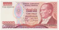 Turecko, 20.000 Lira (1988), P.201