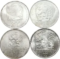 Soubor mincí 100 Kčs 1971 - Josef Mánes, 1976 - Kaplan, 1977 - Hollar, — 2