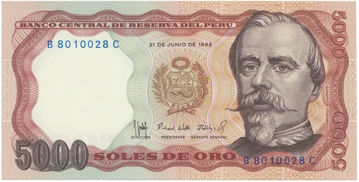 Peru, 5000 Soles de Oro 1985, P.117c