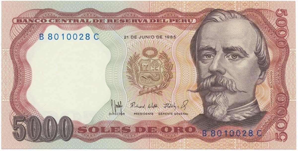 Peru, 5000 Soles de Oro 1985, P.117c