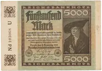 Německo, 5000 Mark 1922, Ro.80e