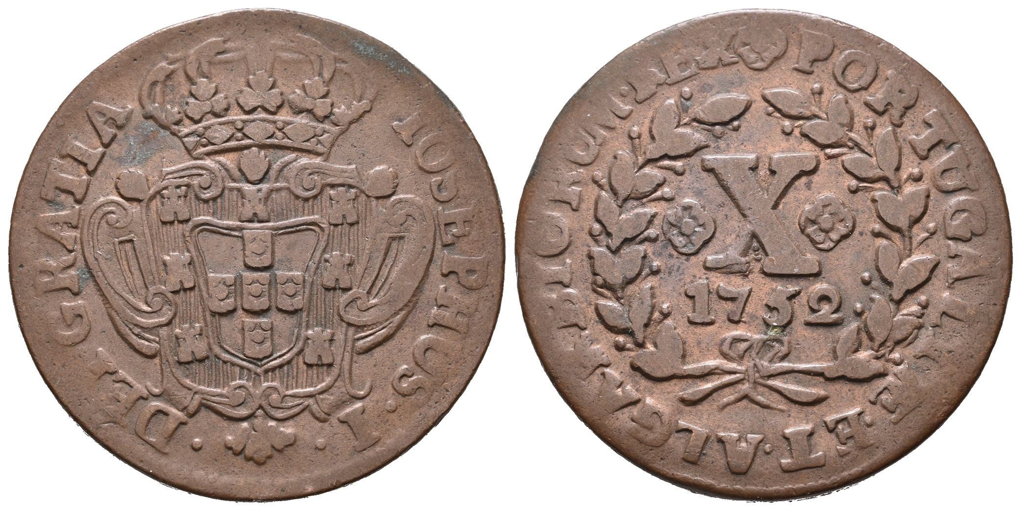Portugalsko, 10 Reis 1752