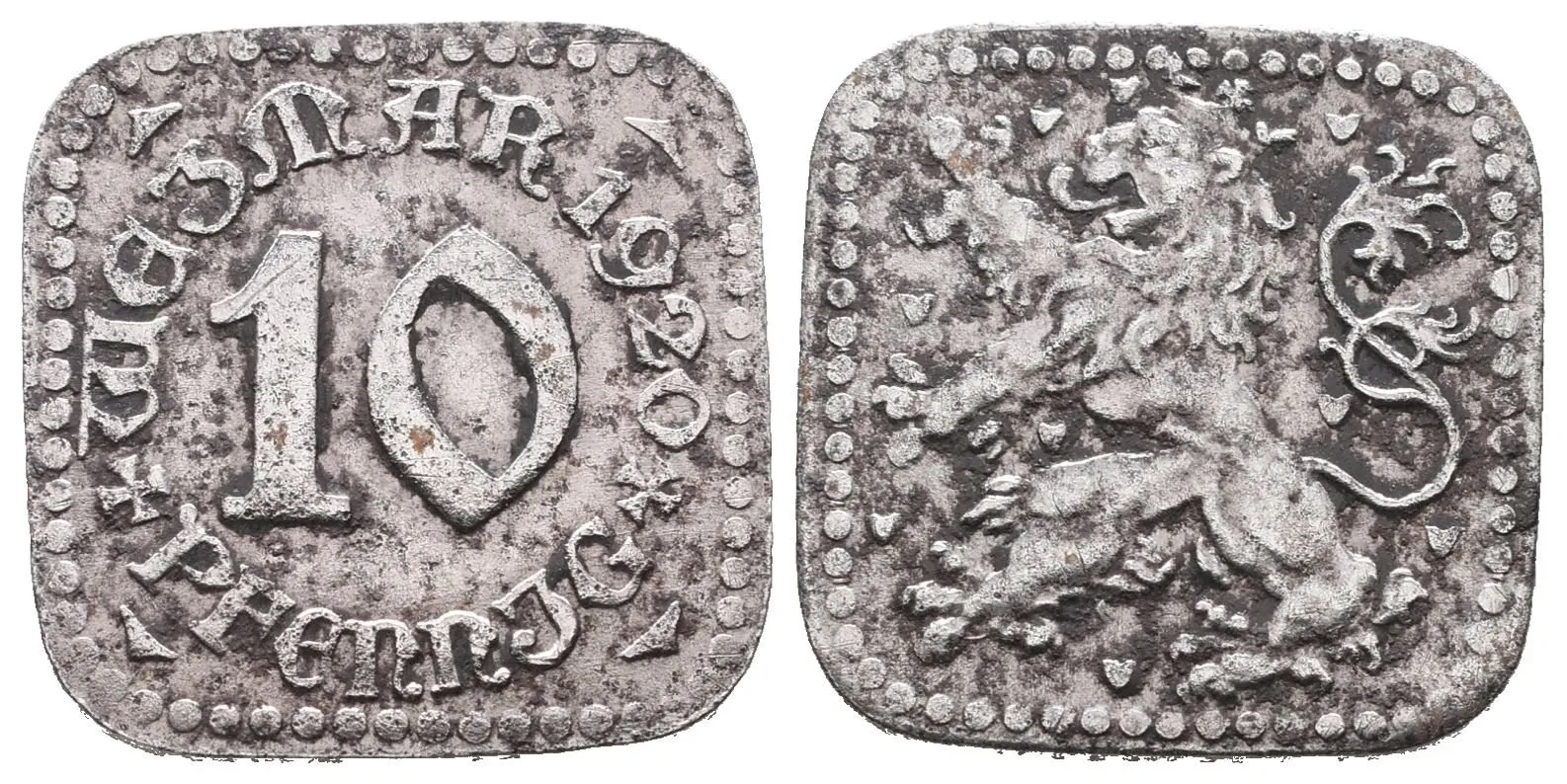 Nouzové ražby, 10 Pfennig 1920 - Weimar