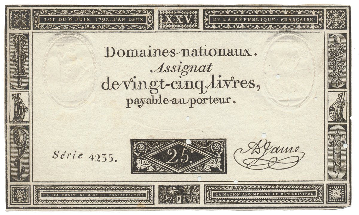 Francie, 25 Livres  6. 6. 1793, P.A71