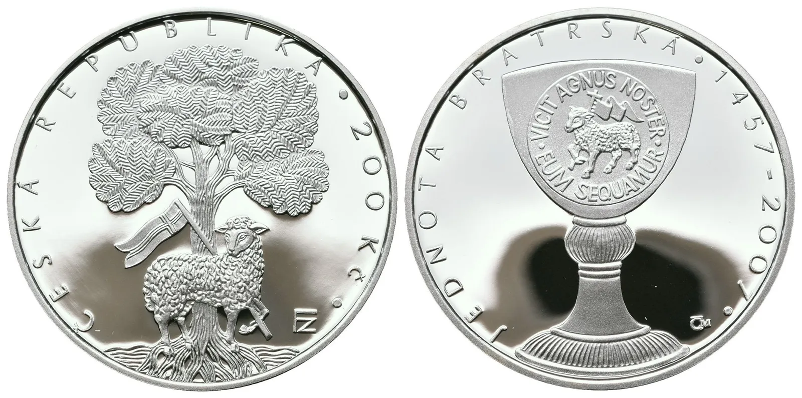 200 Kč 2007 - Jednota bratrská, PROOF - bez certifikátu