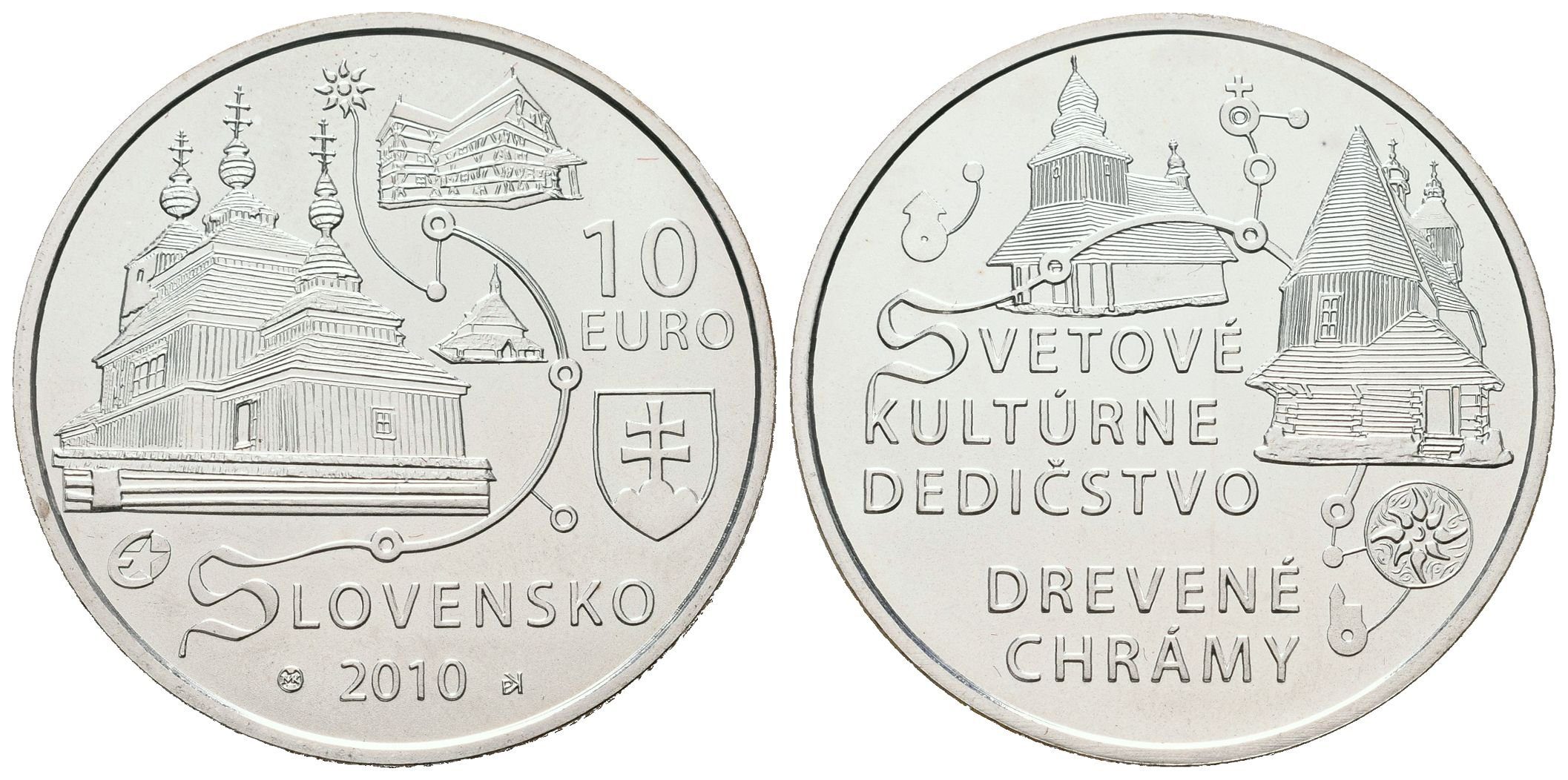 10 Euro 2010 - Dřevěné chrámy, běžná kvalita