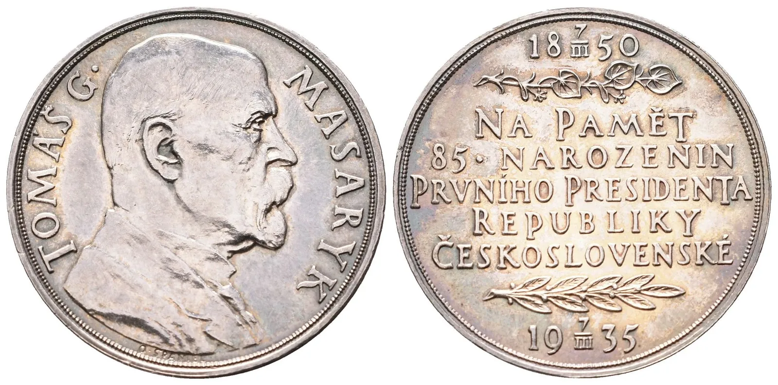 Španiel Otakar -  85. narozeniny TGM, 32 mm