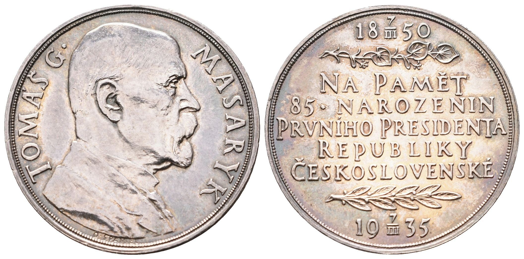 Španiel Otakar -  85. narozeniny TGM, 32 mm