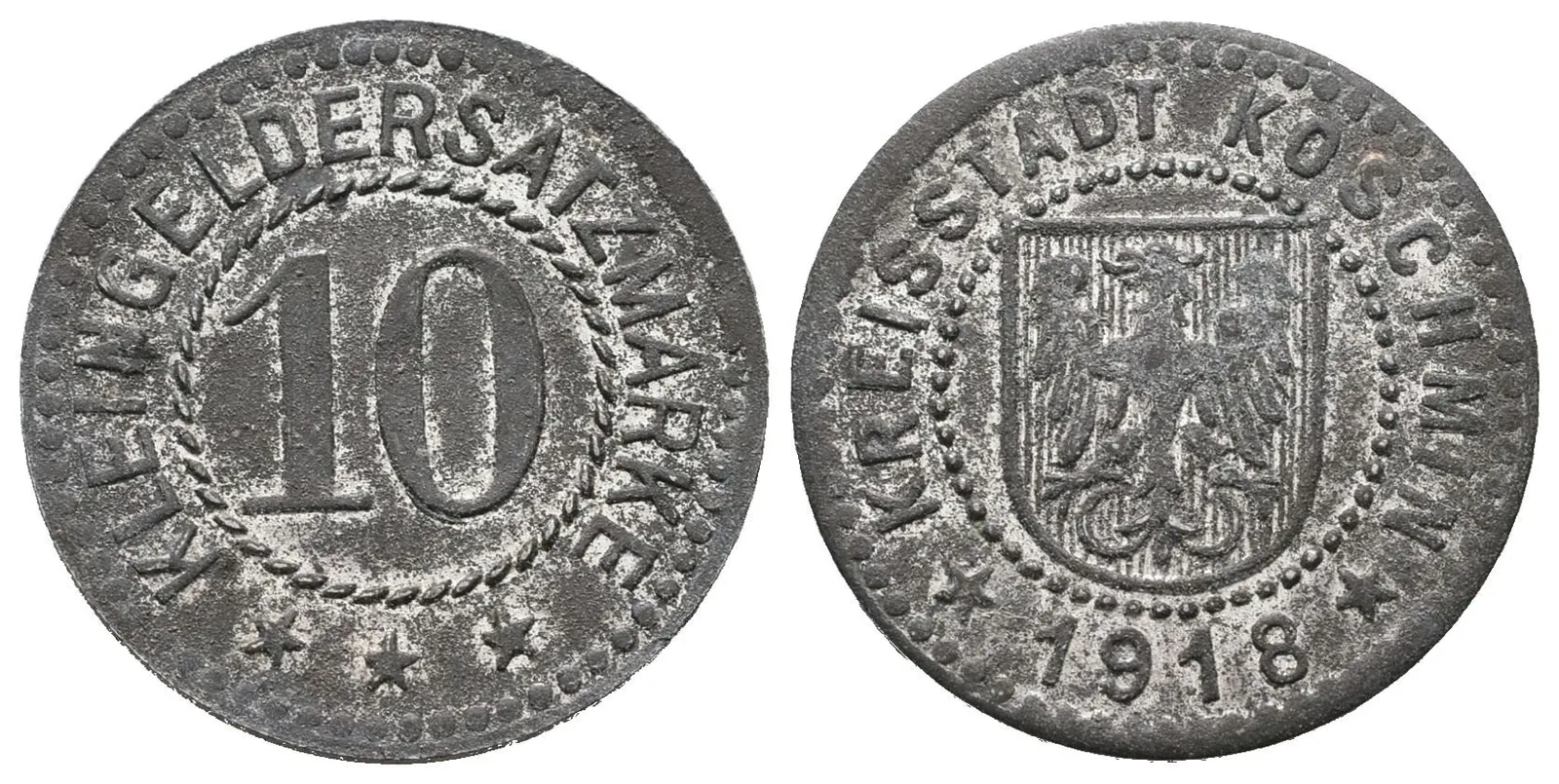 Nouzové ražby, 10 Pfennig 1918 - Koschmin