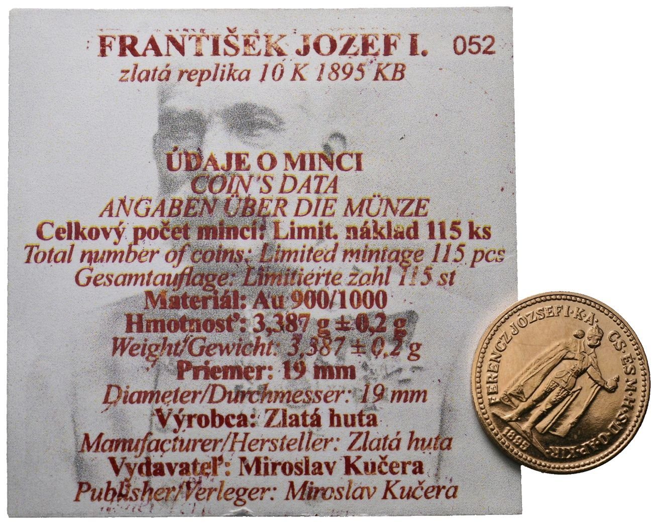 10 Koruna 1895 KB - Novoražba