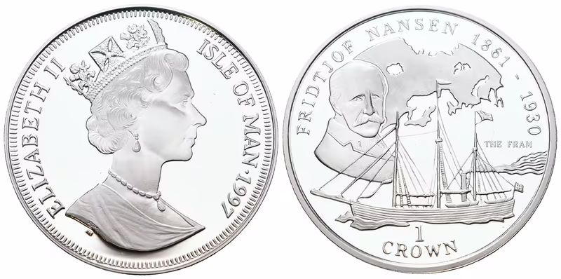 Ostrov Man, 1 Crown 1997 - Fridtjof Nansen