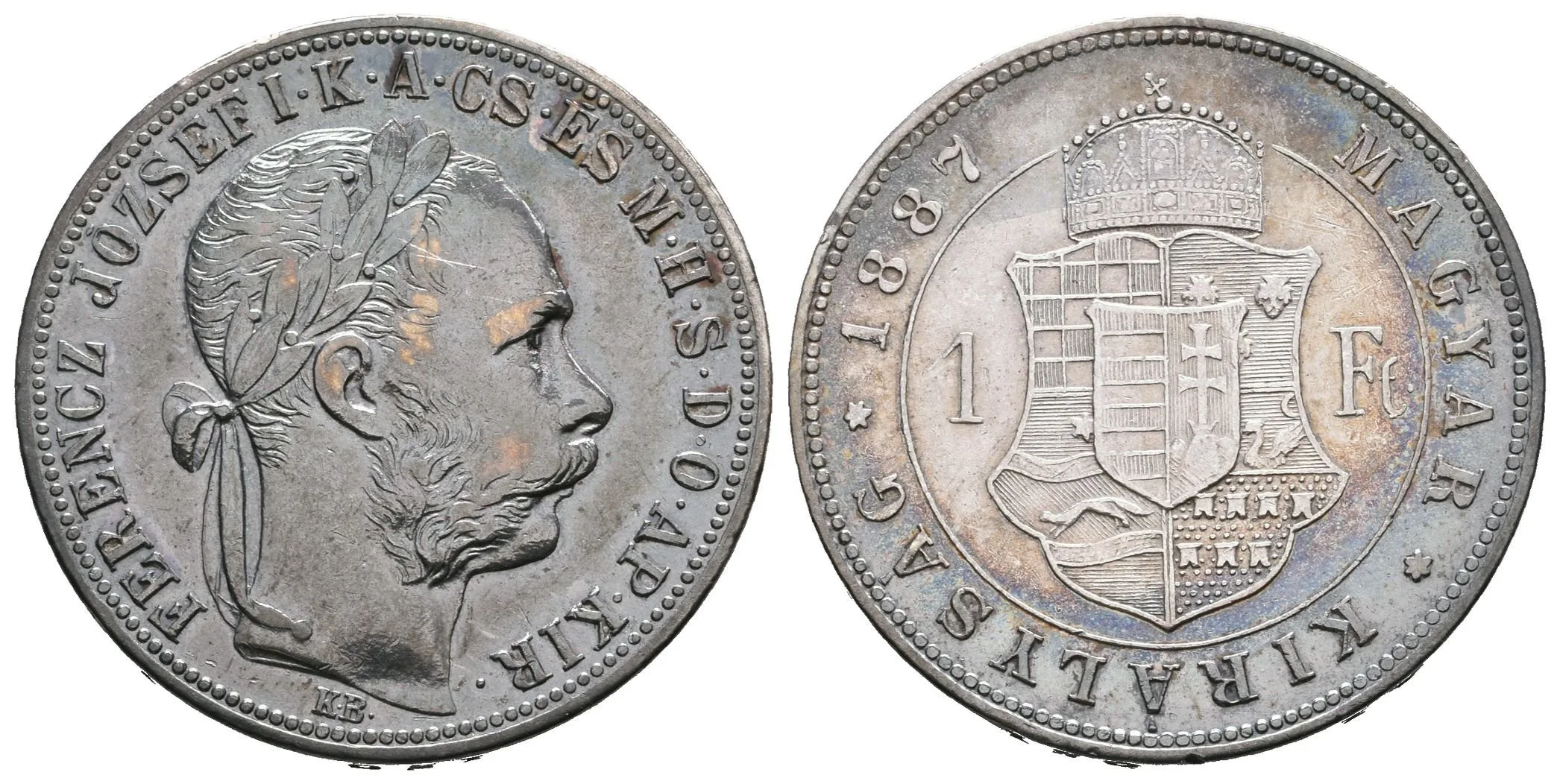 Zlatník 1887 KB, tmavá patina, rysky a drobné hranky — 1
