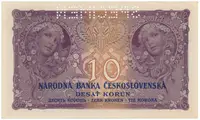 10 Koruna 1927, série P 033, SPECIMEN, Hej.22a.S1 - fotografie 2