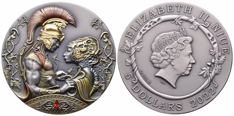 Niue, 5 Dollars 2022 - Médea a Jásón