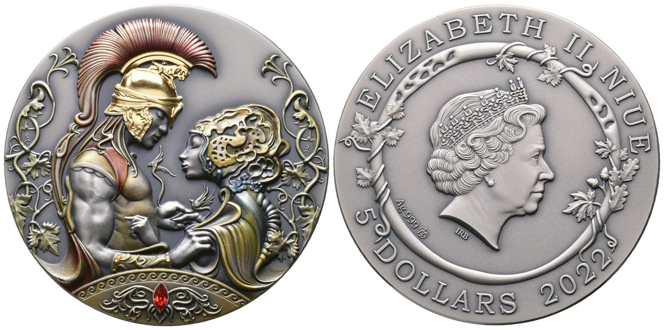 Niue, 5 Dollars 2022 - Médea a Jásón