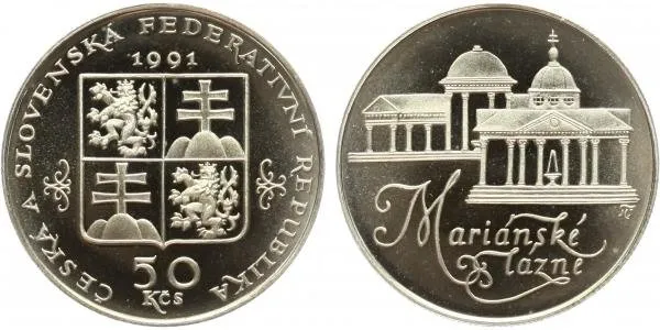 50 Kčs 1991 - Mariánské Lázně, PROOF