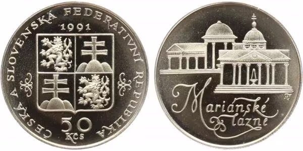 50 Kčs 1991 - Mariánské Lázně, PROOF