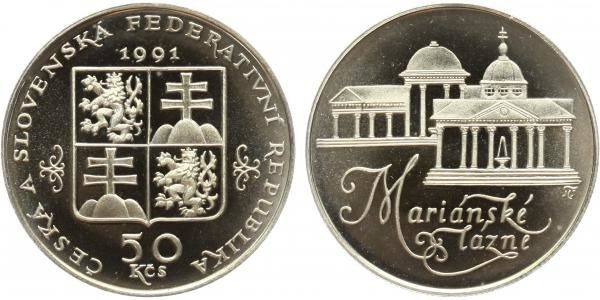 50 Kčs 1991 - Mariánské Lázně, PROOF