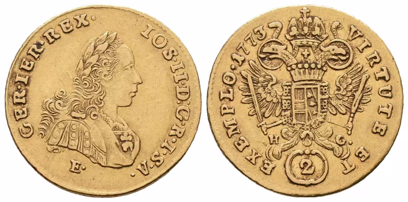 Josef II., 2 Dukát 1773 E/H-G, Karlsburg