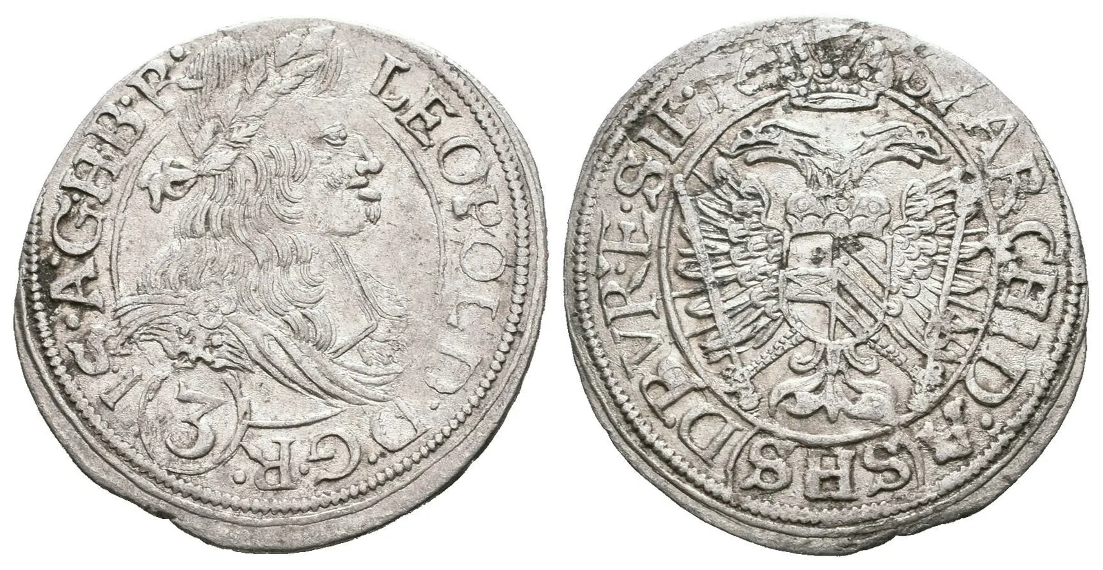 3 Krejcar 1667? SHS, Vratislav-Hammerschmidt, Hal.1620, — 1