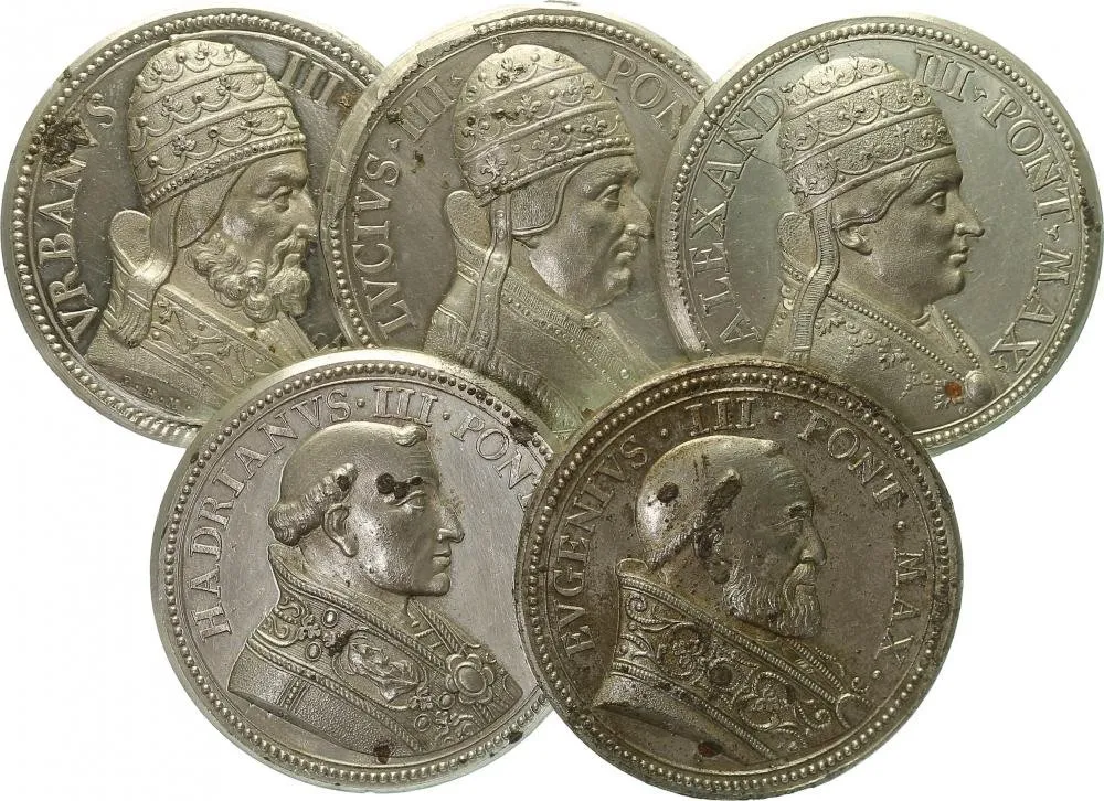 Vatikán - životopisné medaile, cca 18. století — 1
