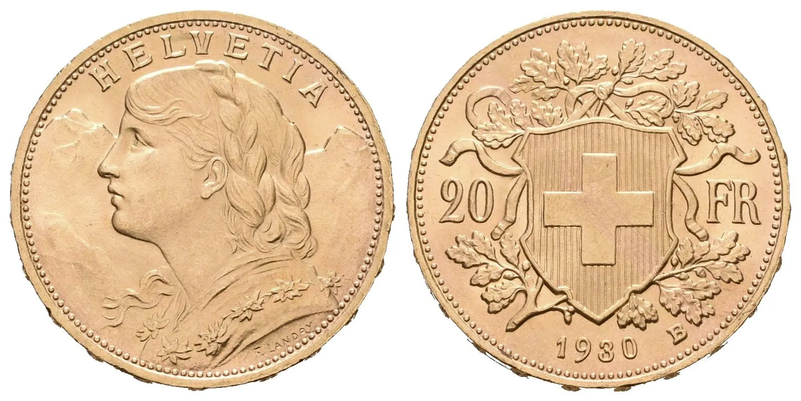 Švýcarsko, 20 Frank 1930