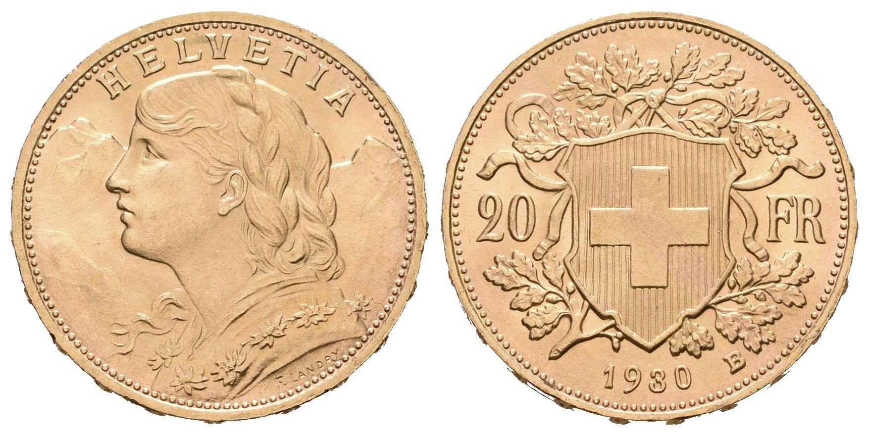Švýcarsko, 20 Frank 1930