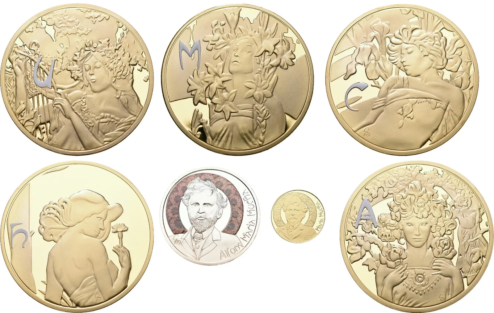 Soubor medailí Alfons Mucha