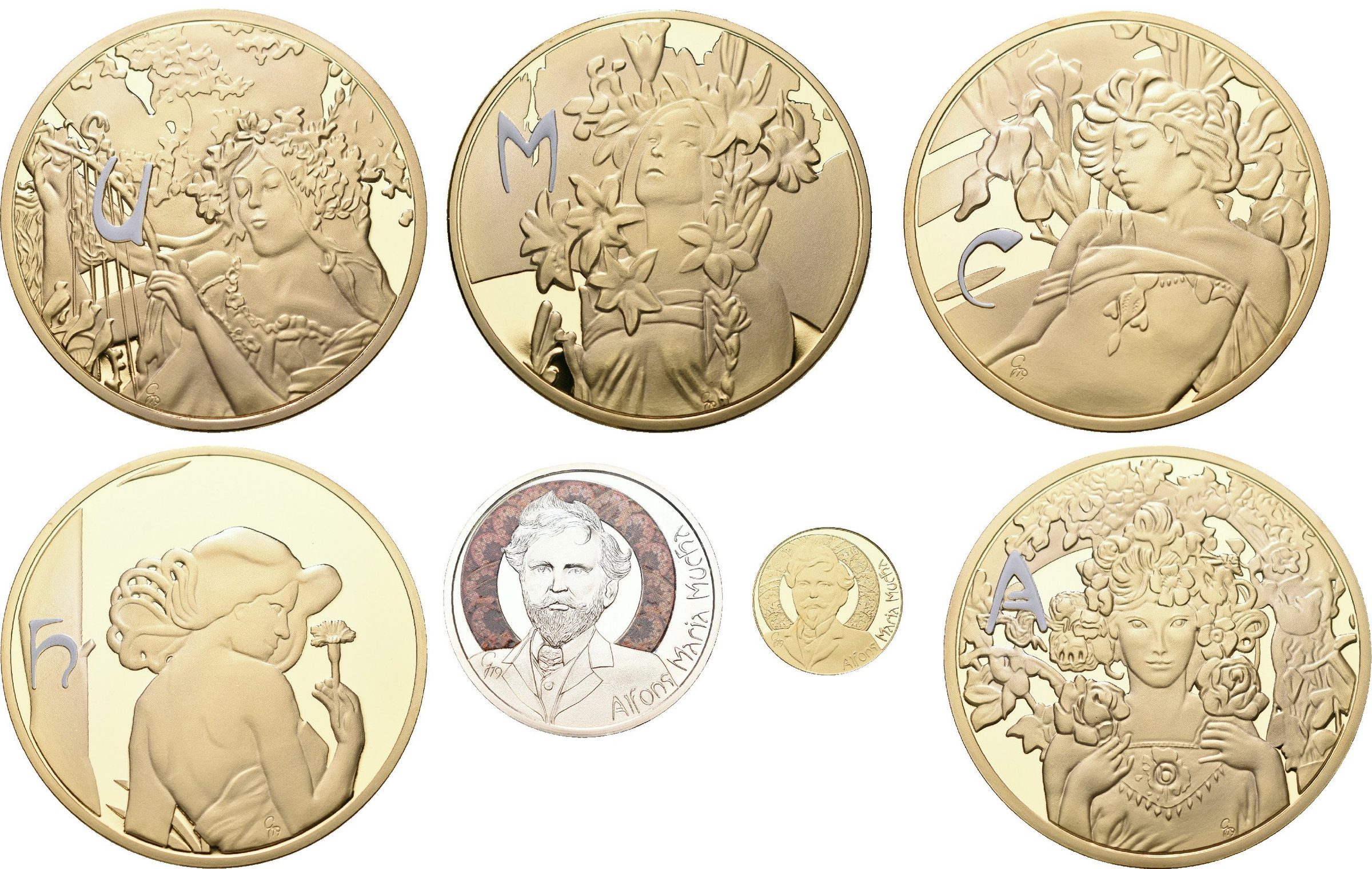 Soubor medailí Alfons Mucha