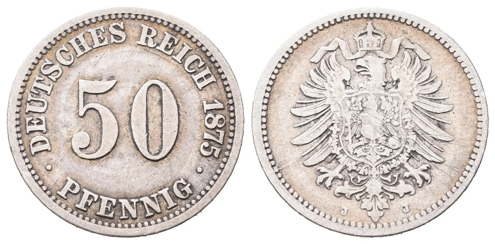 50 Pfennig 1875 J, Hamburg